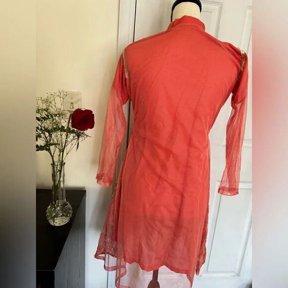 PAKISTANI INDIAN DRESSY SEMI FORMAL KURTA TOP - Picture 4 of 7